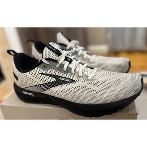 Brooks Revel 6 Running Shoes Size 12 White Black DNA Cushioning Sneakers